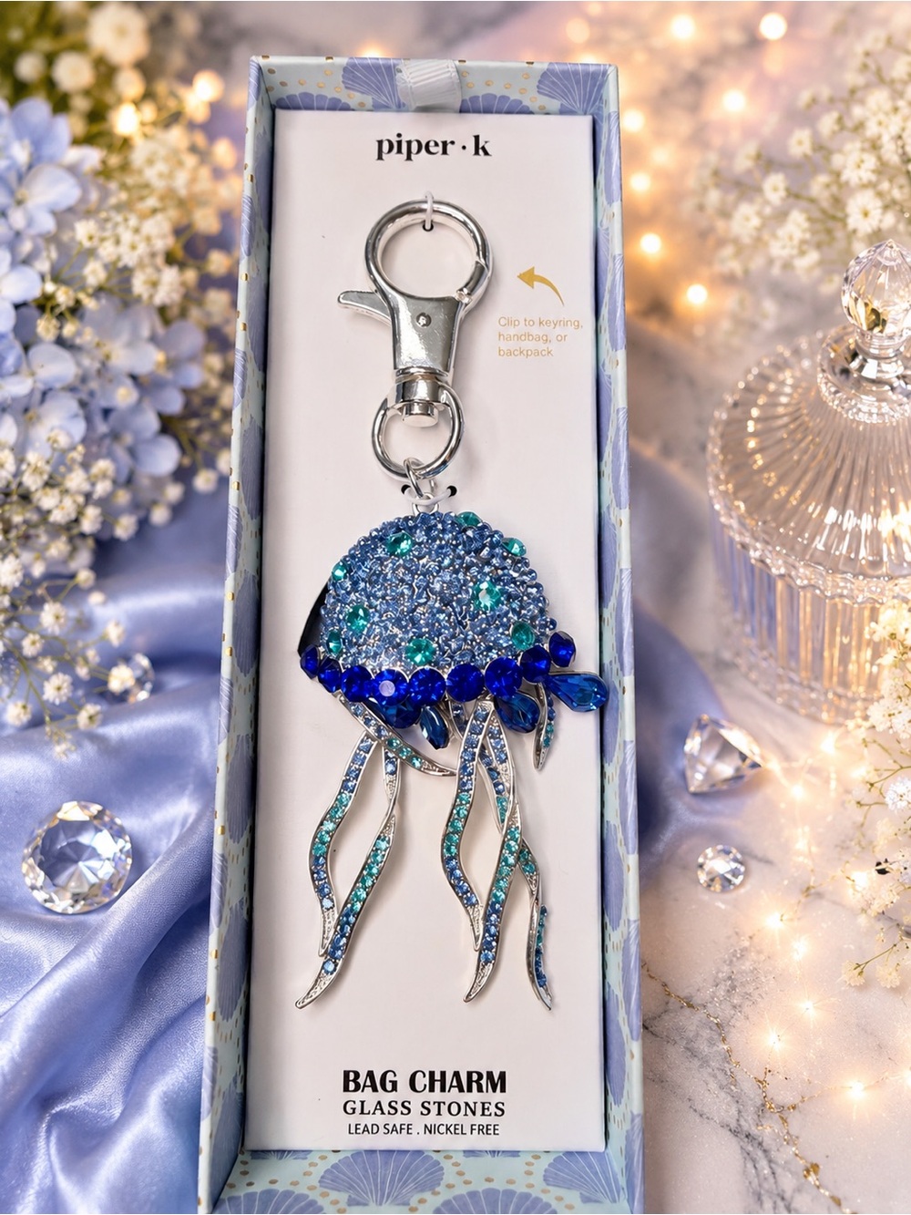 Michael Kors Blue and Aqua Crystal Jellyfish Bag Charm